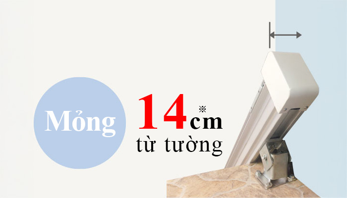 Chiều rộng ray cũng rất hẹp